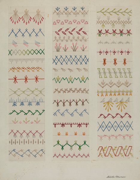 Sampler by Edith Towner (American, active c. 1935), 16X12"(A3)Poster Print