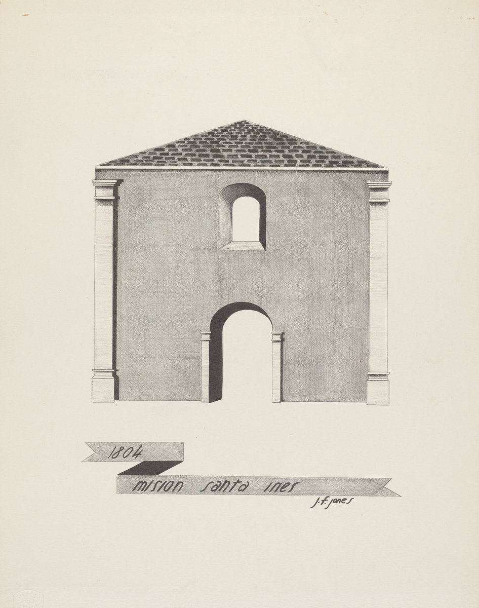 Mision Santa Ines by James Jones (American, active 1932 - 1942), 16X12"(A3)Poster Print