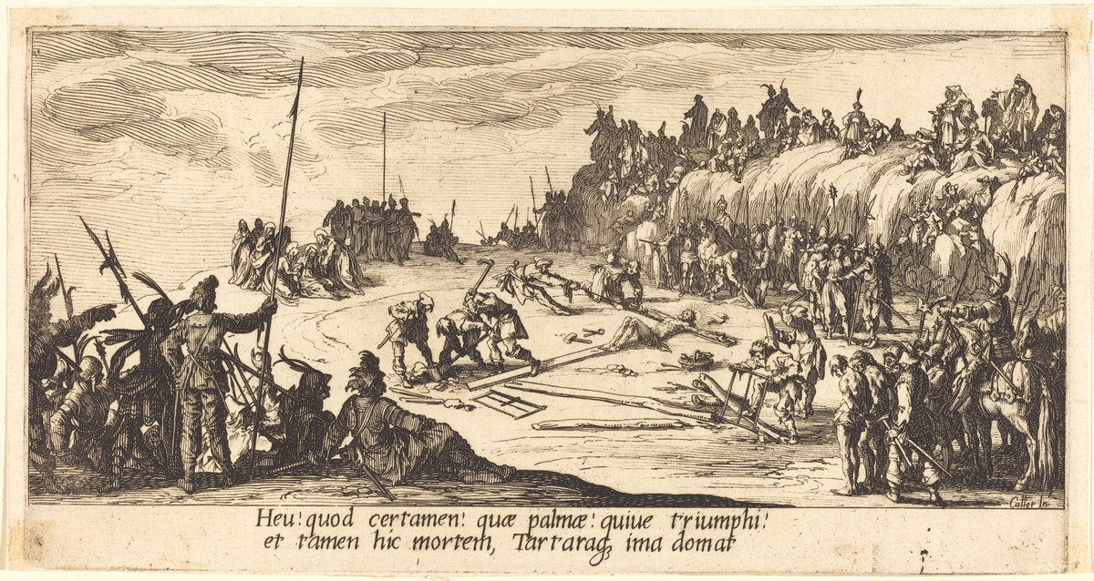The Nailing to the Cross by Jacques Callot (French, 1592 - 1635), 16X12"(A3)Poster Print