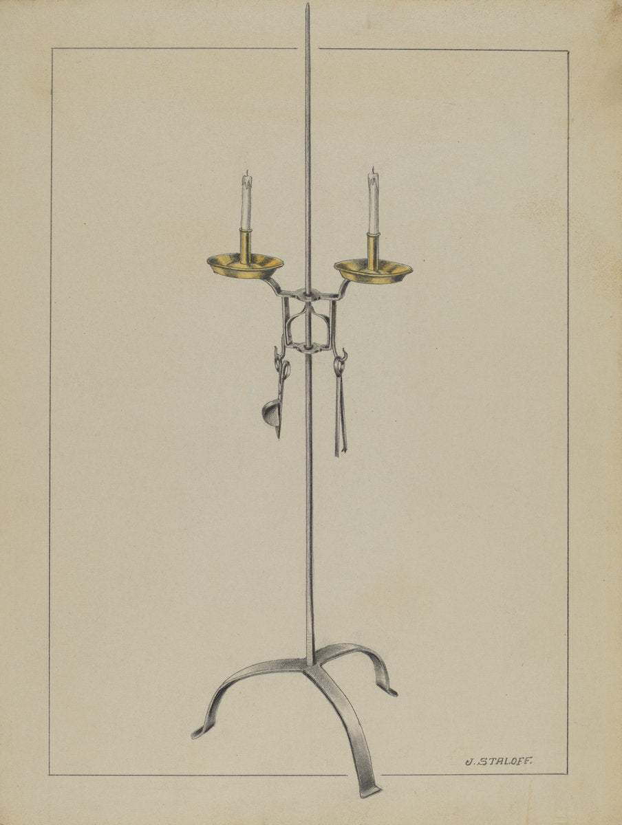 Candlestick Stand by Jack Staloff (American, active c. 1935), 16X12"(A3)Poster Print