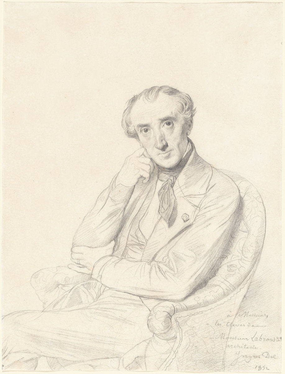 Henri Labrouste by Jean-Auguste-Dominique Ingres (French, 1780 - 1867), 16X12"(A3)Poster Print