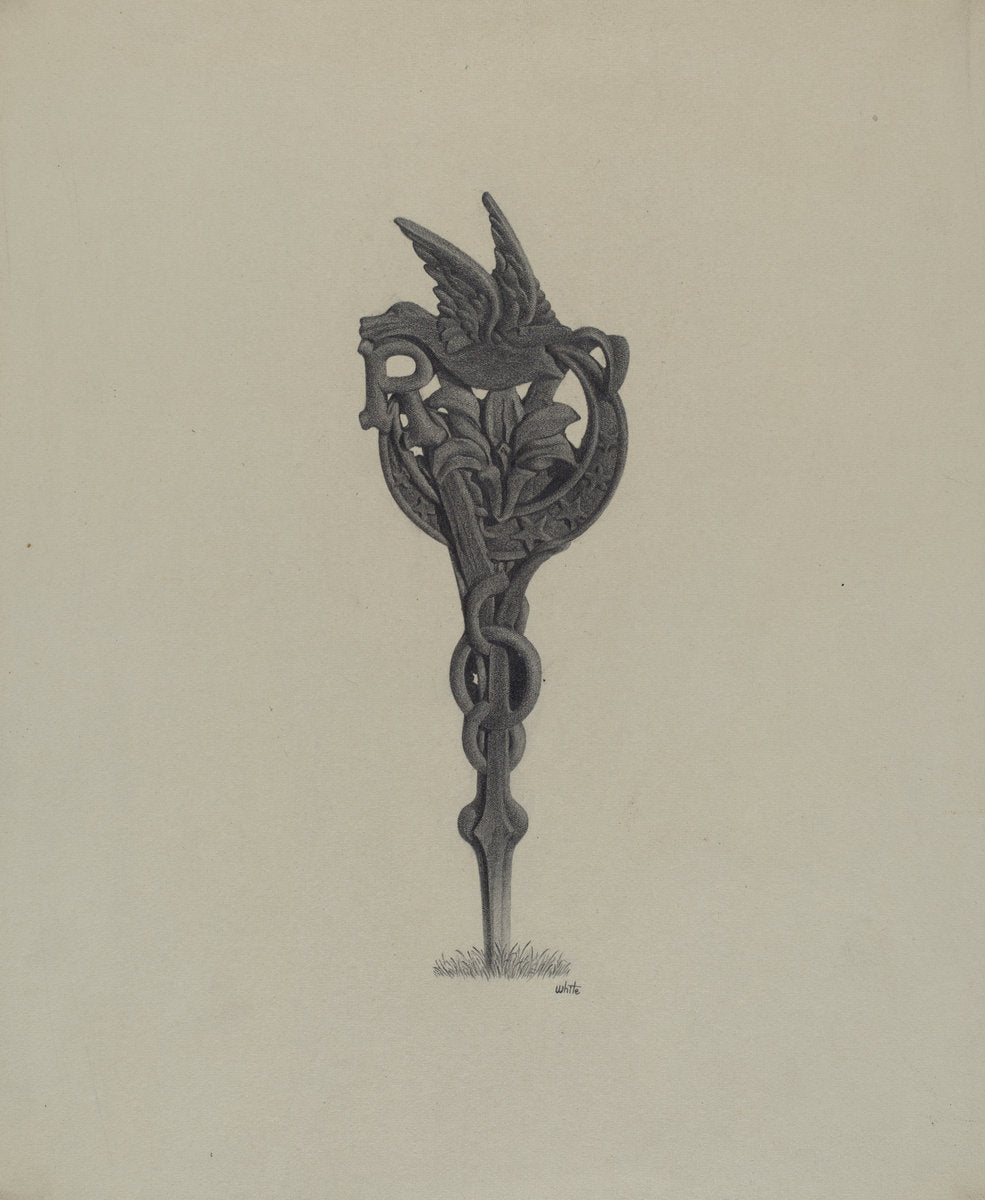 Grave Marker by Edward White (American, active c. 1935), 16X12"(A3)Poster Print