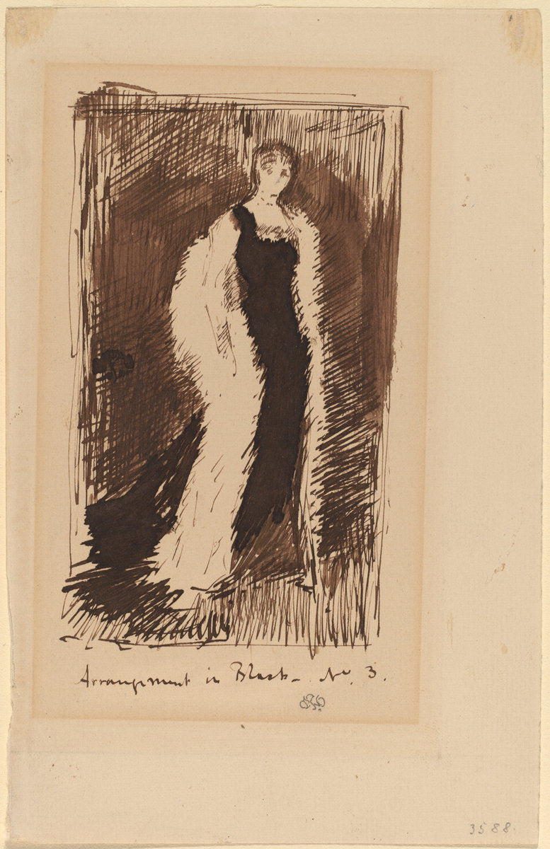Arrangement in Black - No.3 by James McNeill Whistler (American, 1834 - 1903), 16X12"(A3)Poster Print