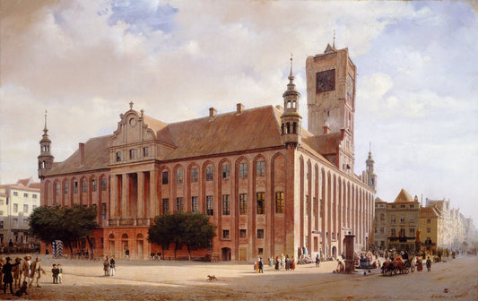 City Hall at Thorn by Eduard Gaertner (German, 1801 - 1877), 16X12"(A3)Poster Print