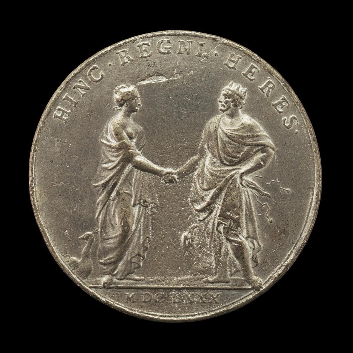 Juno Sealing Marriage Pact with Jupiter [reverse] by Arvid Karlsteen (Swedish, 1647 - 1718), 16X12"(A3)Poster Print
