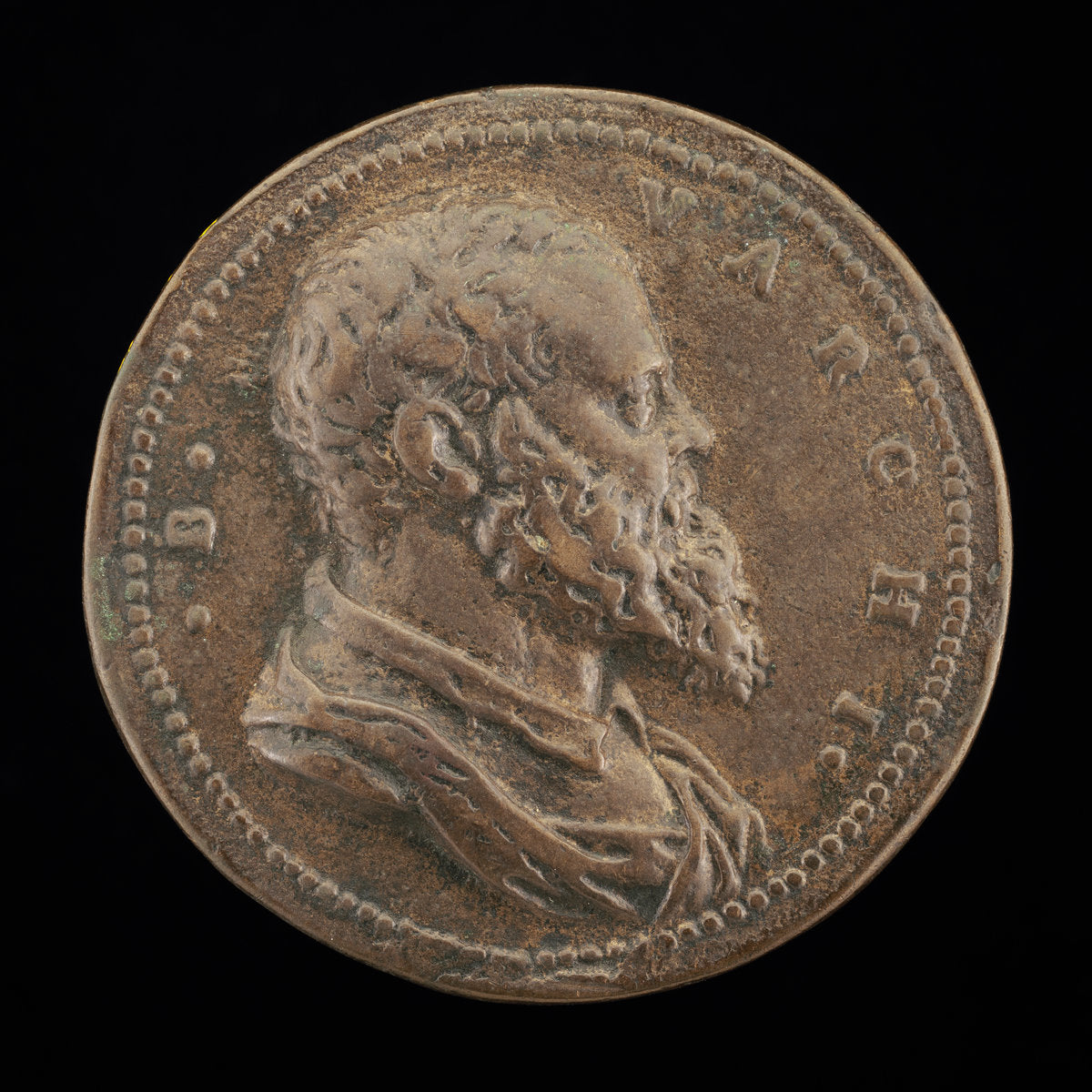 Benedetto Varchi, 1502-1565, Florentine Historian and Man of Letters [obverse] by Domenico Poggini (Florentine, 1520 - 1590), 16X12"(A3)Poster Print