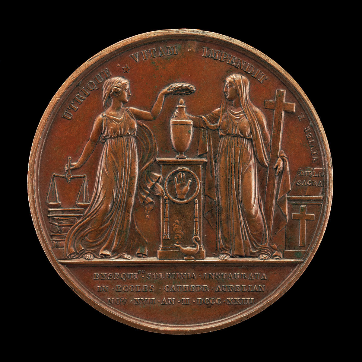 Justice and Faith [reverse] by Mathias-Nicholas-Marie Vivier (French, 1788 - c. 1859), 16X12"(A3)Poster Print