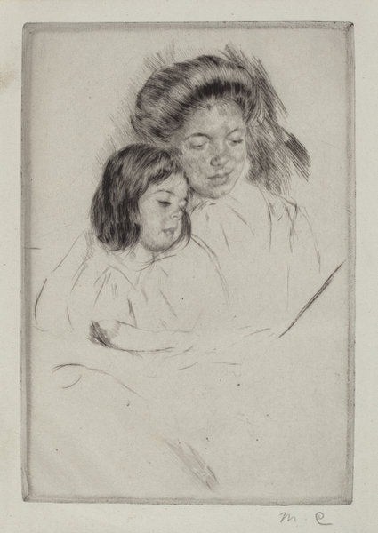 The Picture Book (No. 1) by Mary Cassatt (American, 1844 - 1926), 16X12"(A3)Poster Print