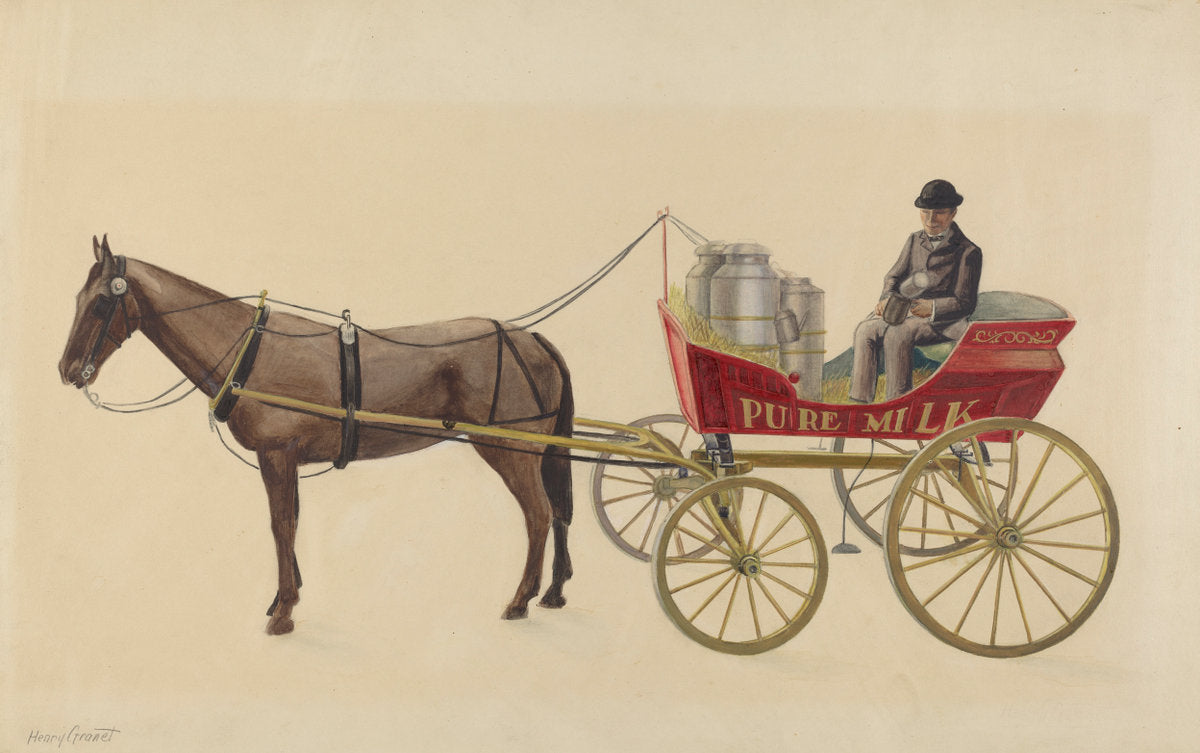 Toy Milk Wagon by Henry Granet (American, active c. 1935), 16X12"(A3)Poster Print