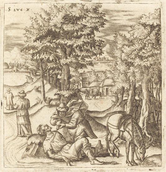 The Good Samaritan by Léonard Gaultier (French, 1561 - 1641), 16X12"(A3)Poster Print