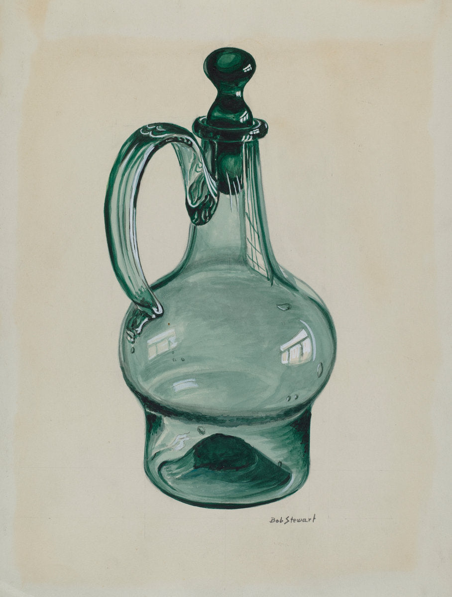 Blown Decanter by Robert Stewart (American, active c. 1935), 16X12"(A3)Poster Print