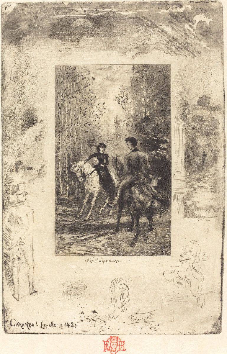 Caramba! Fit-elle (Caramba! She Exclaimed) by Félix-Hilaire Buhot (French, 1847 - 1898), 16X12"(A3)Poster Print