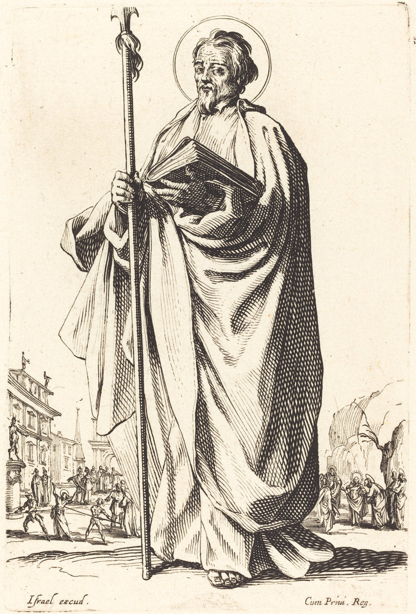 Saint Thomas by Jacques Callot (French, 1592 - 1635), 16X12"(A3)Poster Print