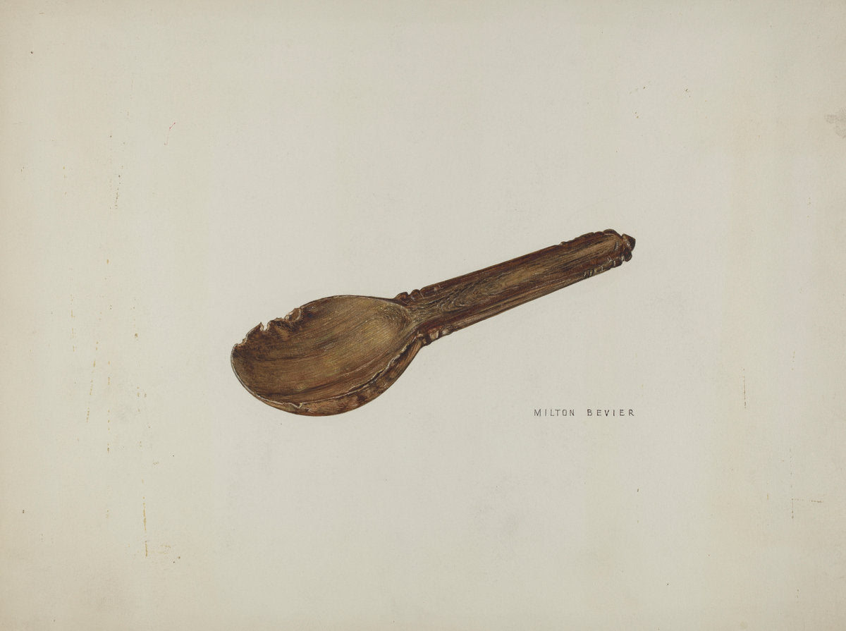 Childs Porridge Spoon by Milton Bevier (American, active c. 1935), 16X12"(A3)Poster Print