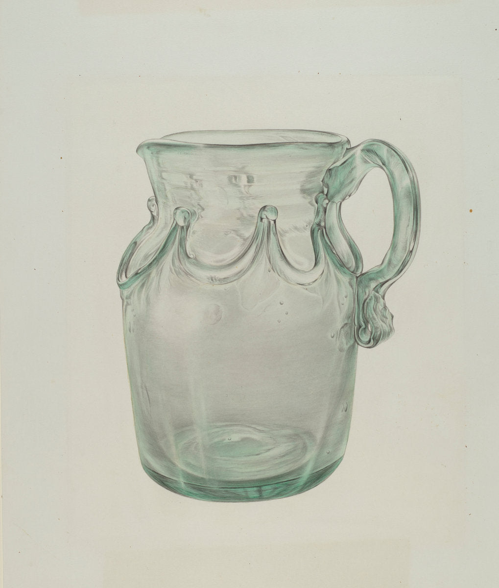 Glass Pitcher by Elisabeth Fulda (American, active c. 1935), 16X12"(A3)Poster Print