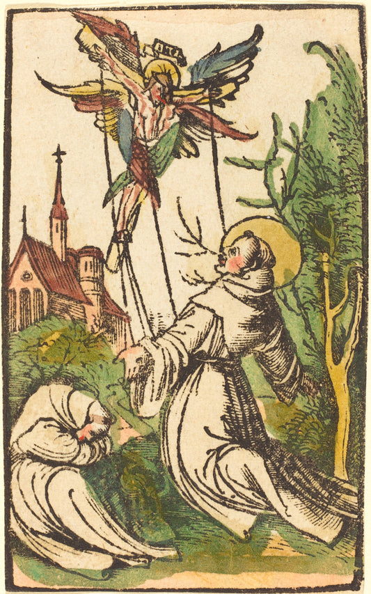 1500/1510 by German 15th Century (Saint Francis Receiving the Stigmata), 16X12"(A3)Poster Print