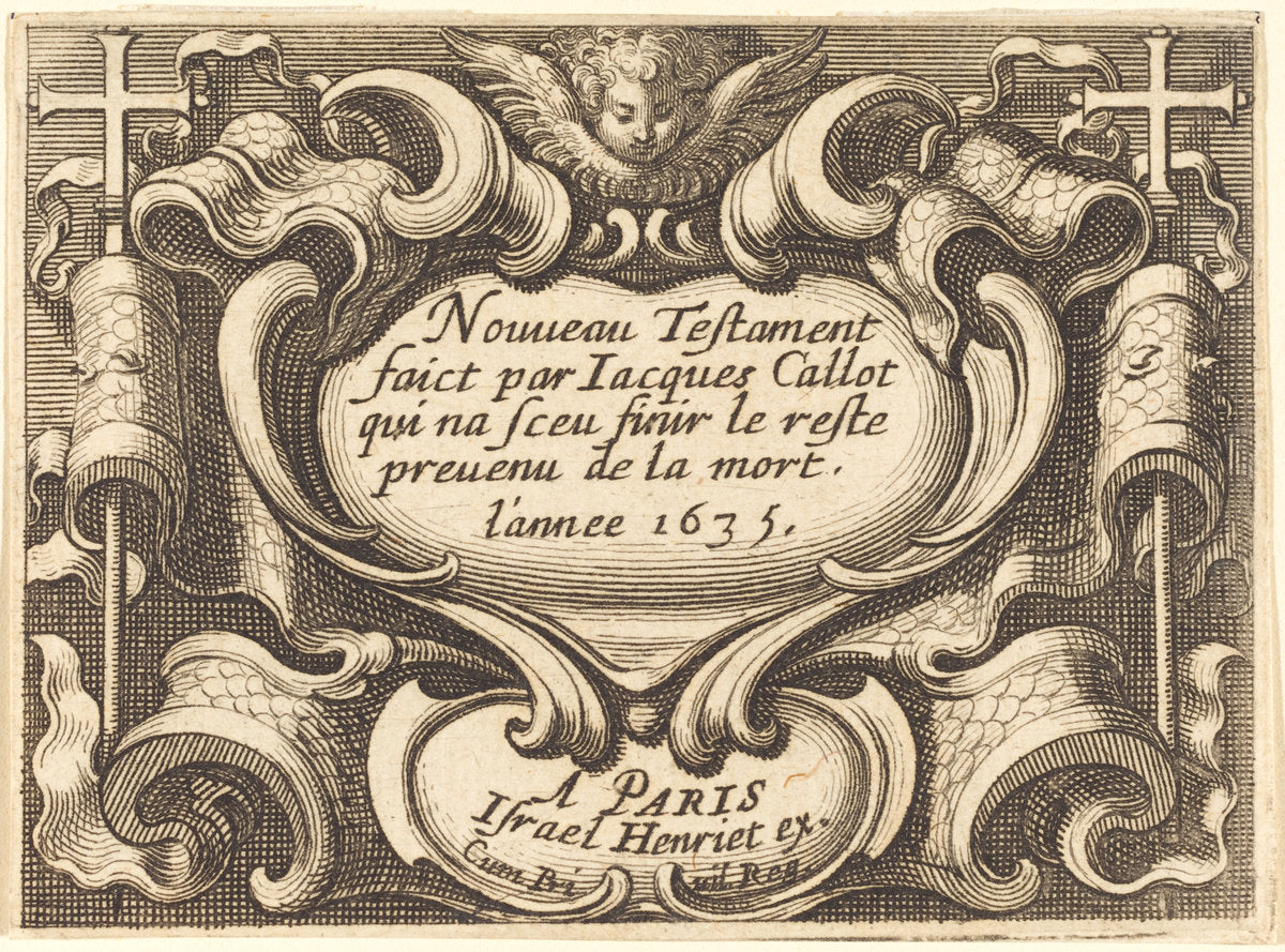Frontispiece for Callot's "The New Testament" by Abraham Bosse (French, 1602 - 1676), 16X12"(A3)Poster Print