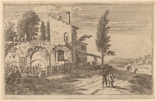 Inn in the Ruins of the Palace of the Emperors by Herman van Swanevelt (Dutch, c. 1600 - 1655), 16X12"(A3)Poster Print