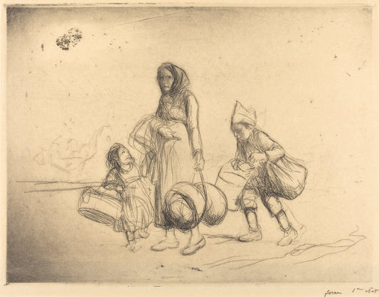 The Return Home by Jean-Louis Forain (French, 1852 - 1931), 16X12"(A3)Poster Print