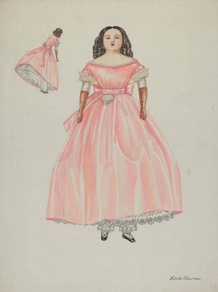Doll - "Sally Taber" by Edith Towner (American, active c. 1935), 16X12"(A3)Poster Print