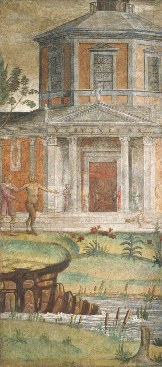 Cephalus and Pan at the Temple of Diana by Bernardino Luini (Italian, c. 1480 - 1532), 16X12"(A3)Poster Print
