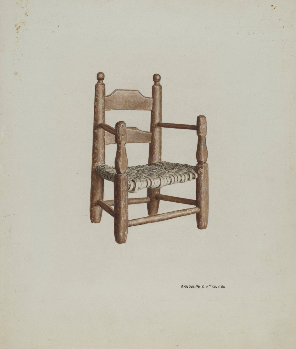 Child's Chair by Randolph Atkinson (American, active c. 1935), 16X12"(A3)Poster Print