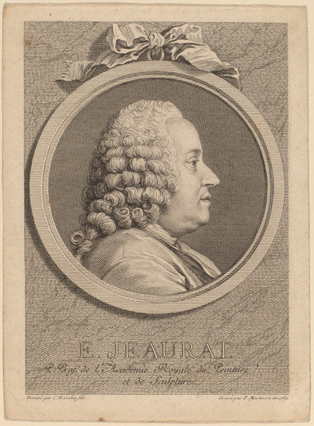 Edme-Sebastien Jeaurat by Pierre Francois Martenasie after Charles-Nicolas Cochin II (Flemish, 1729 - 1789), 16X12"(A3)Poster Print