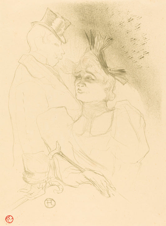 Mlle. Lender and Baron (Mlle. Lender et Baron) by Henri de Toulouse-Lautrec (French, 1864 - 1901), 16X12"(A3)Poster Print