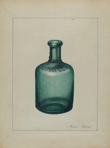 Bottle (For Spring Water) by John Fisk (American, active c. 1935), 16X12"(A3)Poster Print