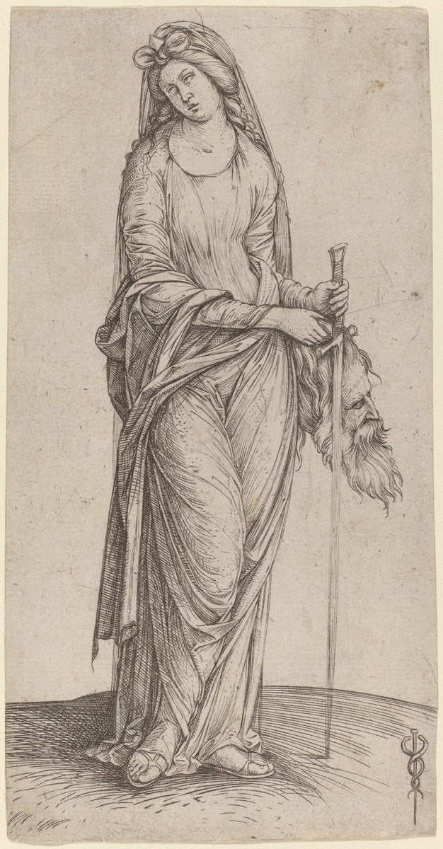 Judith Holding the Head of Holofernes by Jacopo de' Barbari (Italian, c. 1460/1470 - 1516 or before), 16X12"(A3)Poster Print