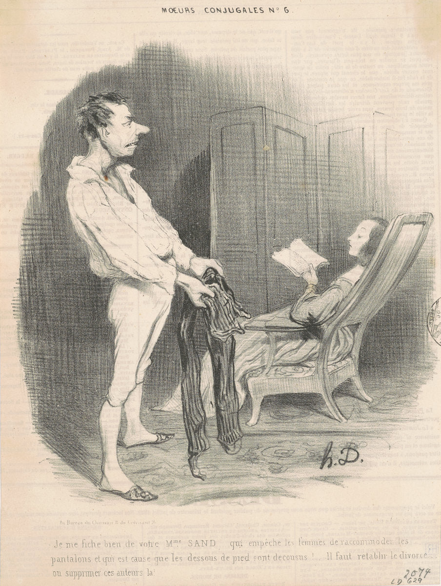 Je me fiche bien de votre Mme Sand... by Honoré Daumier (French, 1808 - 1879), 16X12"(A3)Poster Print