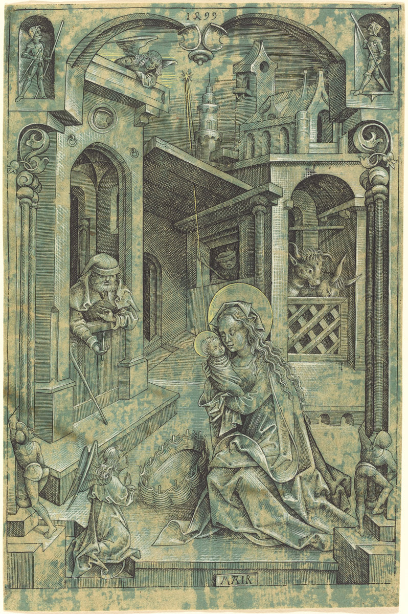 The Nativity by Mair von Landshut (German, active c. 1485/1510), 16X12"(A3)Poster Print