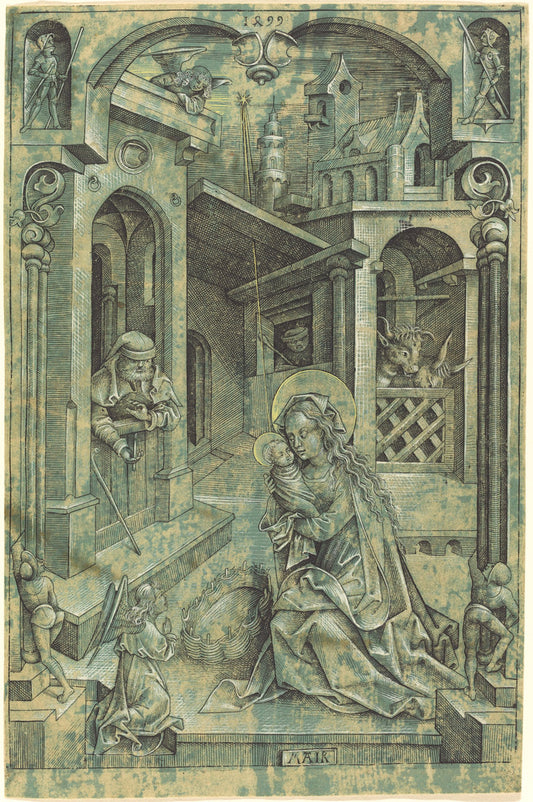The Nativity by Mair von Landshut (German, active c. 1485/1510), 16X12"(A3)Poster Print