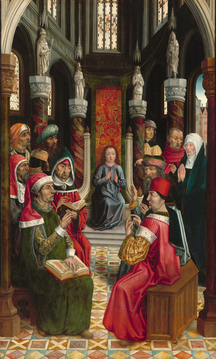 Christ among the Doctors by Master of the Catholic Kings (Spanish, active c. 1485/1500), 16X12"(A3)Poster Print