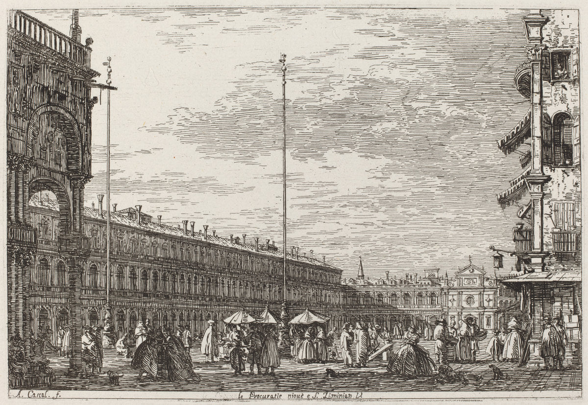 Le Procuratie niove e S. Ziminian V. [upper right] by Canaletto (Italian, 1697 - 1768), 16X12"(A3)Poster Print
