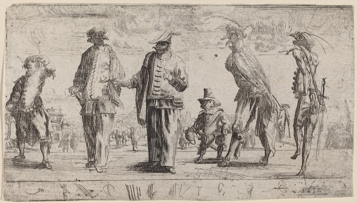 Pantaloons by Stefano Della Bella (Italian, 1610 - 1664), 16X12"(A3)Poster Print