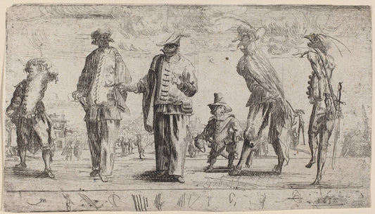 Pantaloons by Stefano Della Bella (Italian, 1610 - 1664), 16X12"(A3)Poster Print