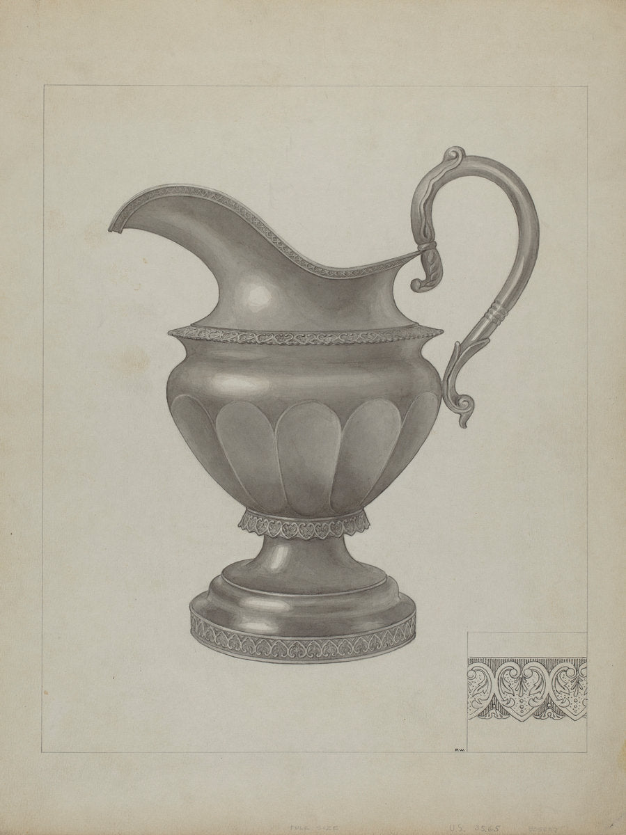 Silver Creamer by Paul Ward (American, active c. 1935), 16X12"(A3)Poster Print