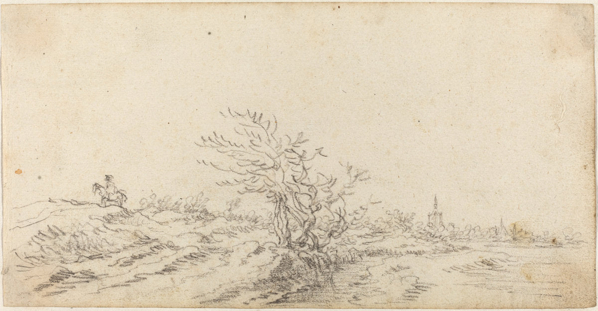 Horseman among the Dunes by Jan van Goyen (Dutch, 1596 - 1656), 16X12"(A3)Poster Print