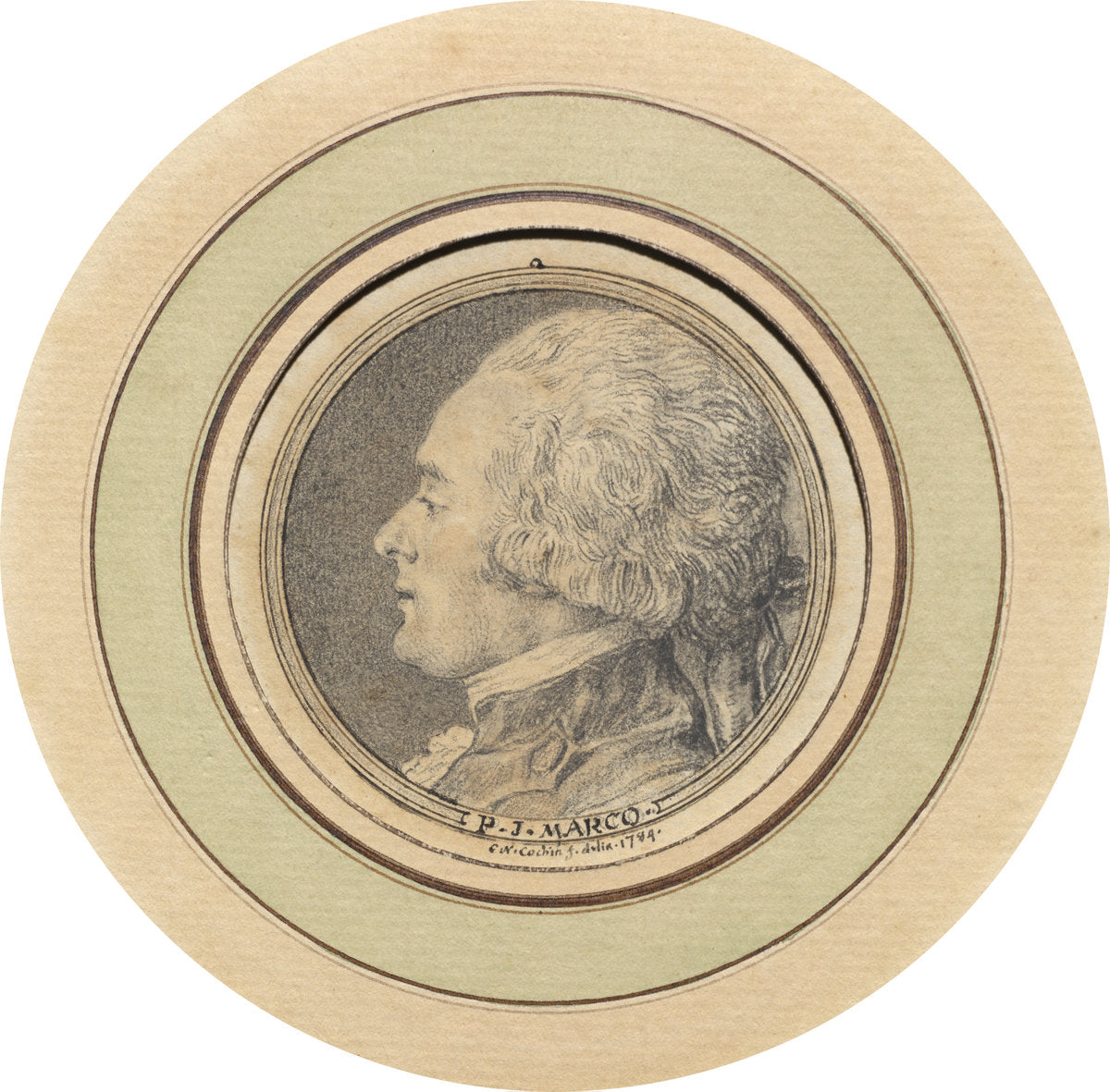 P.J. Marco by Charles-Nicolas Cochin II (French, 1715 - 1790), 16X12"(A3)Poster Print