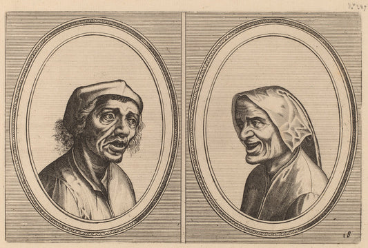 Goe Geurtjen and "Kribbighe Babbe" by Johannes and Lucas van Doetechum after Pieter Bruegel the Elder (Dutch, died 1605), 16X12"(A3)Poster Print
