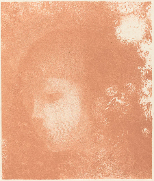 Tete d'Enfant avec Fleurs (Head of a Child with Flowers) by Odilon Redon (French, 1840 - 1916), 16X12"(A3)Poster Print