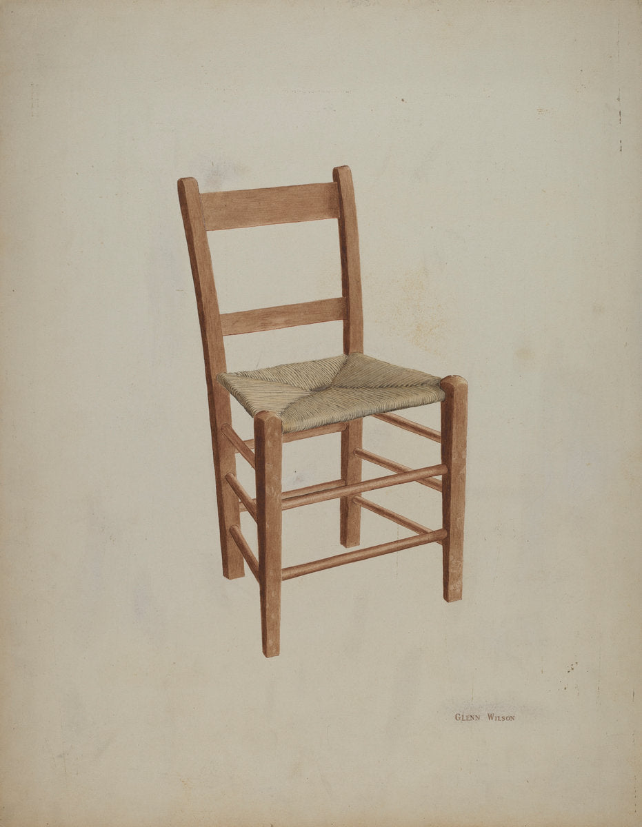 Chair (handmade) by Glenn Wilson (American, active c. 1935), 16X12"(A3)Poster Print