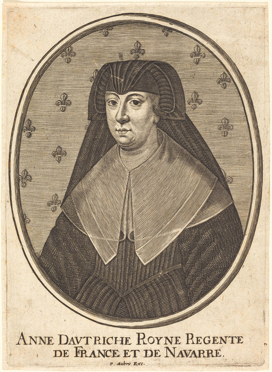 Anne of Austria by Pierre Aubry (French, 1610 - 1686), 16X12"(A3)Poster Print