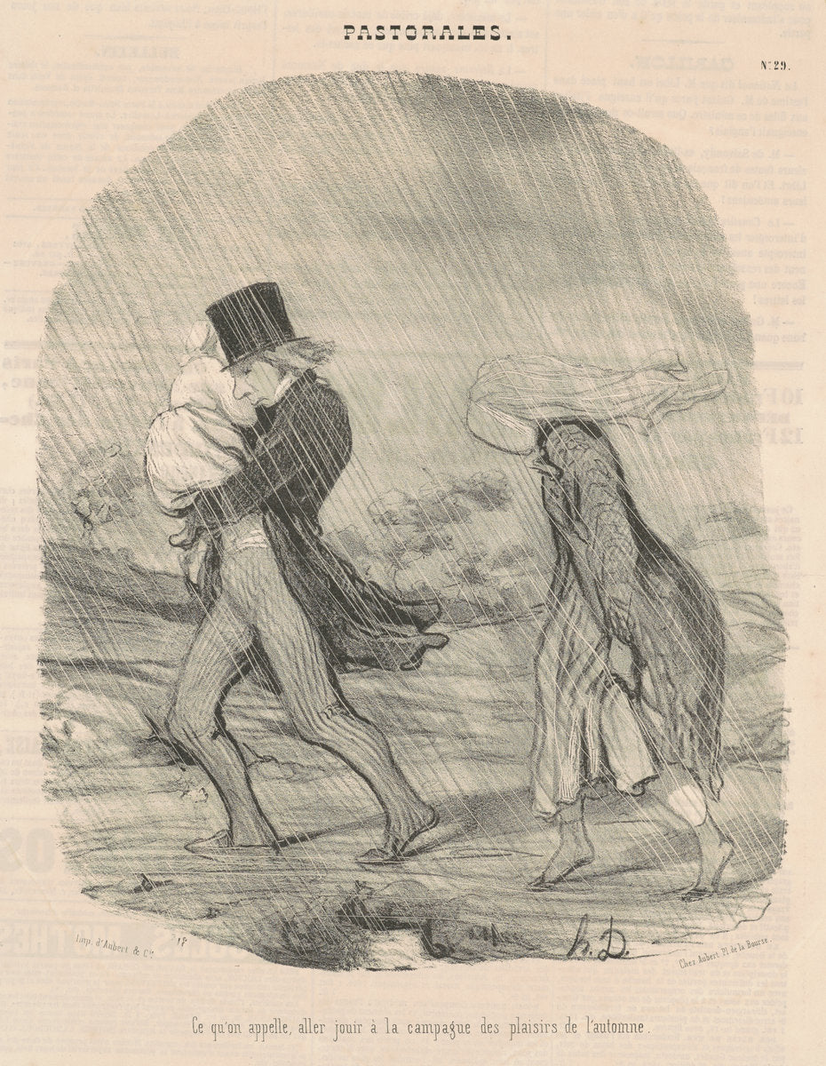 Ce qu'on appelle, aller jouir a la campagne ... by Honoré Daumier (French, 1808 - 1879), 16X12"(A3)Poster Print