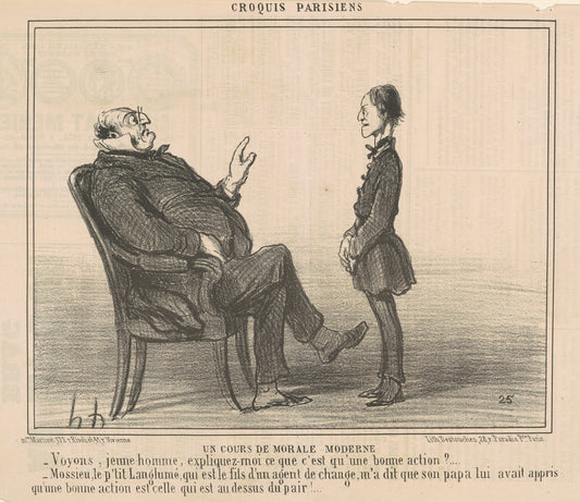 Un cours de morale moderne by Honoré Daumier (French, 1808 - 1879), 16X12"(A3)Poster Print