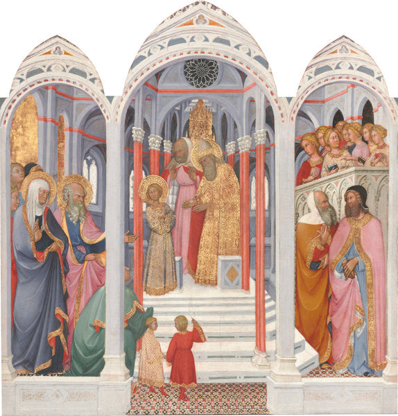The Presentation of the Virgin in the Temple by Paolo di Giovanni Fei (Sienese, c. 1335/1345 - 1411), 16X12"(A3)Poster Print