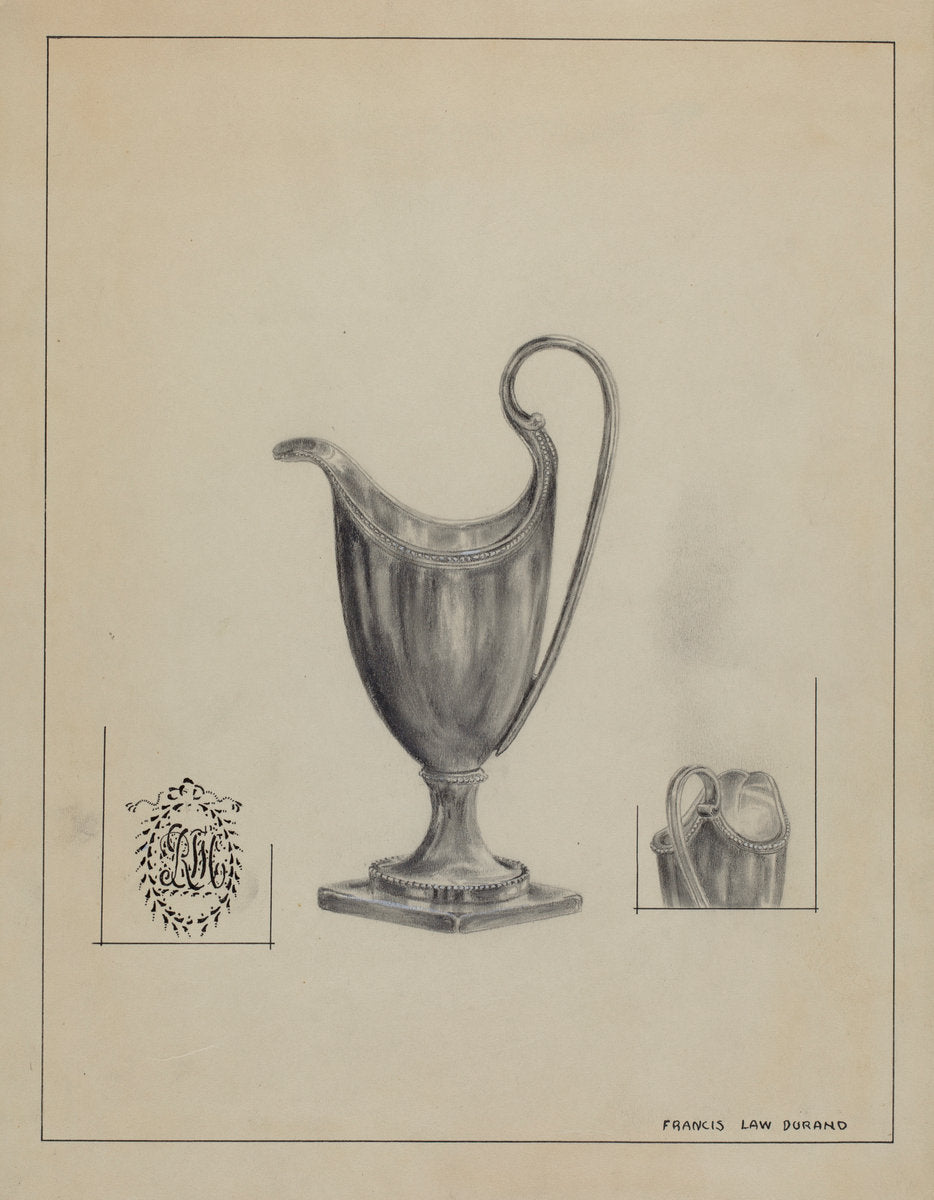 Silver Cream Pitcher by Francis Law Durand (American, active c. 1935), 16X12"(A3)Poster Print