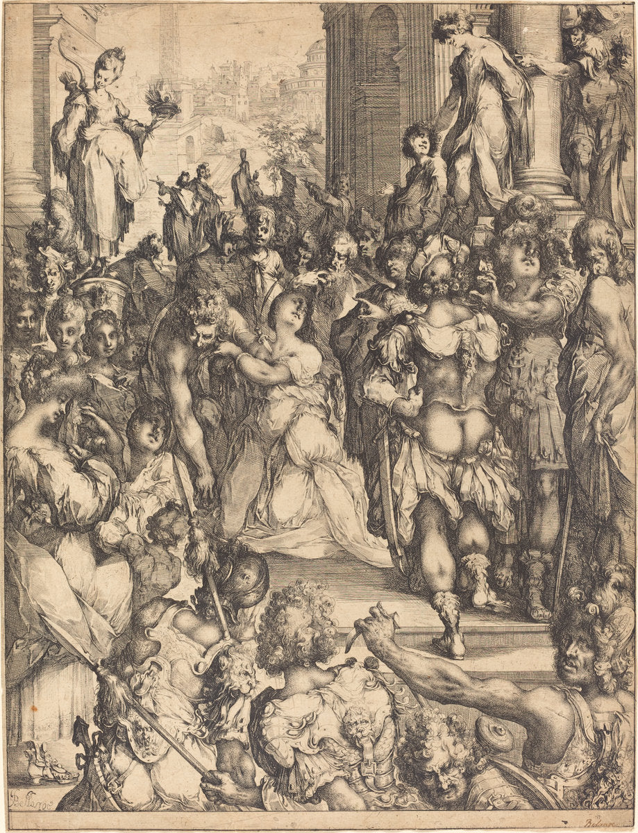 Martyrdom of Saint Lucy by Jacques Bellange (French, c. 1575 - died 1616), 16X12"(A3)Poster Print
