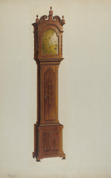 Tall Clock by Ferdinand Cartier (American, active c. 1935), 16X12"(A3)Poster Print